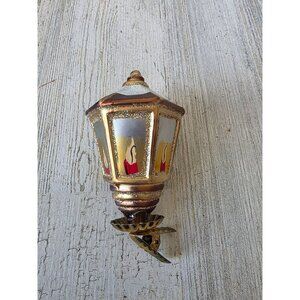 Radko Vintage lantern lamp clip glass glitter gold light‎ Xmas tree